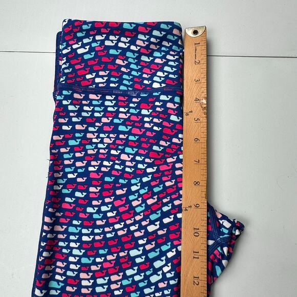 Vineyard Vines Performance Leggings Womens Small Blue Whale Logo Cropped Workout - Picture 10 of 13
